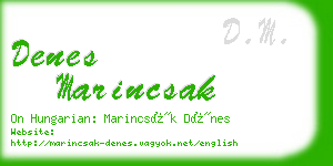 denes marincsak business card